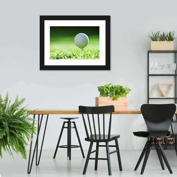 Golf Ball On Green Grass Canvas Wall Art-5 Horizontal-Gallery Wrap-22" x 12"-Tiaracle