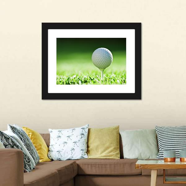 Golf Ball On Green Grass Canvas Wall Art-5 Horizontal-Gallery Wrap-22" x 12"-Tiaracle