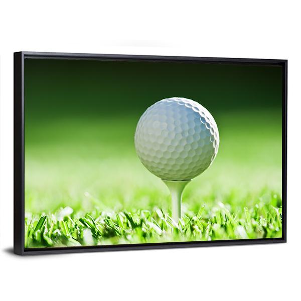 Golf Ball On Green Grass Canvas Wall Art-5 Horizontal-Gallery Wrap-22" x 12"-Tiaracle