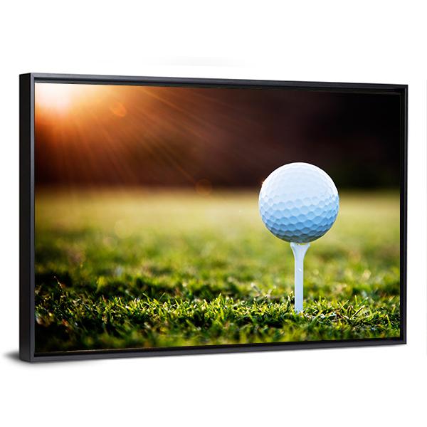 Golf Ball On Tee Canvas Wall Art-3 Horizontal-Gallery Wrap-25&quot; x 16&quot;-Tiaracle