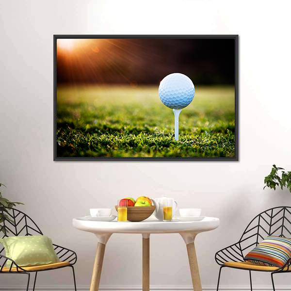 Golf Ball On Tee Canvas Wall Art-3 Horizontal-Gallery Wrap-25&quot; x 16&quot;-Tiaracle