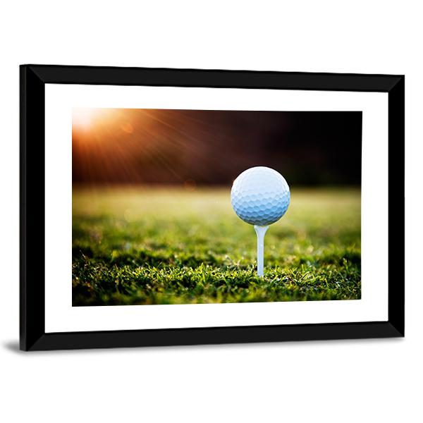 Golf Ball On Tee Canvas Wall Art-3 Horizontal-Gallery Wrap-25" x 16"-Tiaracle