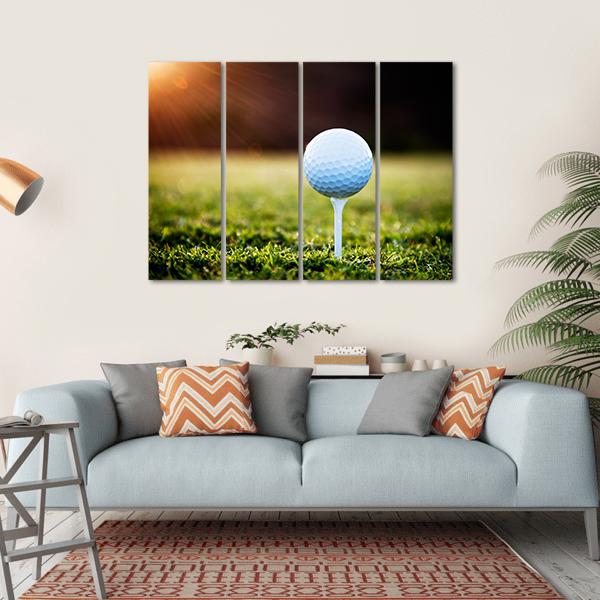 Golf Ball On Tee Canvas Wall Art-4 Horizontal-Gallery Wrap-34" x 24"-Tiaracle