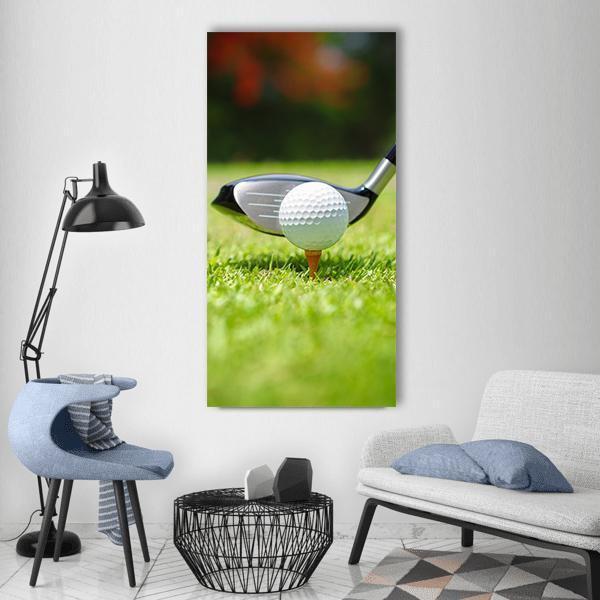 Golf Ball & Club Vertical Canvas Wall Art-3 Vertical-Gallery Wrap-12" x 25"-Tiaracle