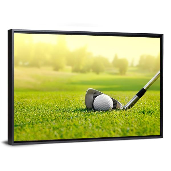 Golf Ball With Stick Canvas Wall Art-3 Horizontal-Gallery Wrap-25&quot; x 16&quot;-Tiaracle
