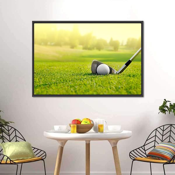 Golf Ball With Stick Canvas Wall Art-3 Horizontal-Gallery Wrap-25&quot; x 16&quot;-Tiaracle