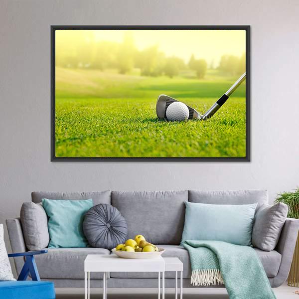 Golf Ball With Stick Canvas Wall Art-3 Horizontal-Gallery Wrap-25&quot; x 16&quot;-Tiaracle
