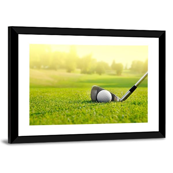 Golf Ball With Stick Canvas Wall Art-3 Horizontal-Gallery Wrap-25&quot; x 16&quot;-Tiaracle