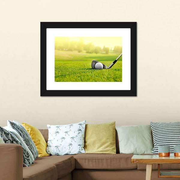 Golf Ball With Stick Canvas Wall Art-3 Horizontal-Gallery Wrap-25&quot; x 16&quot;-Tiaracle