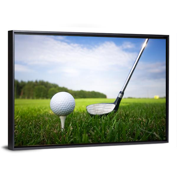 Golf Club And Ball Canvas Wall Art-3 Horizontal-Gallery Wrap-25&quot; x 16&quot;-Tiaracle