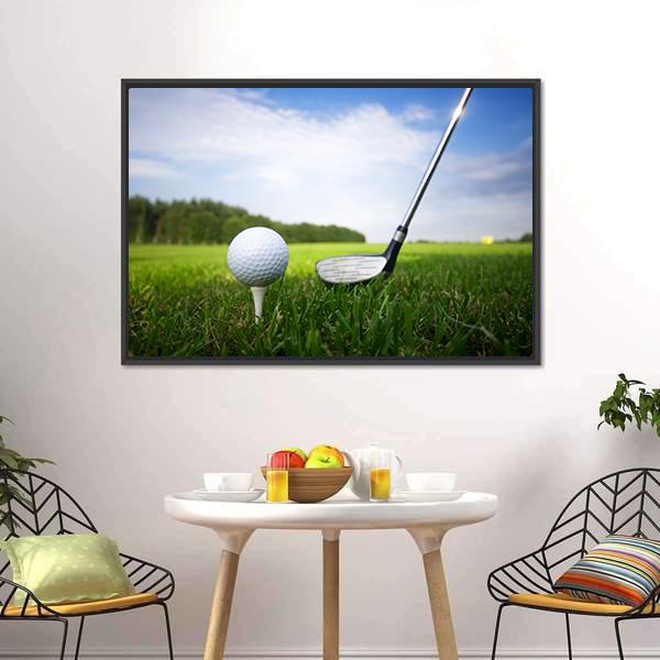 Golf Club And Ball Canvas Wall Art-3 Horizontal-Gallery Wrap-25&quot; x 16&quot;-Tiaracle