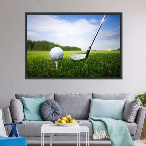 Golf Club And Ball Canvas Wall Art-3 Horizontal-Gallery Wrap-25&quot; x 16&quot;-Tiaracle