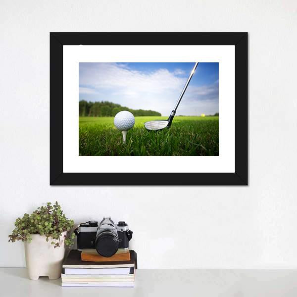 Golf Club And Ball Canvas Wall Art-1 Piece-Framed Print-20&quot; x 16&quot;-Tiaracle