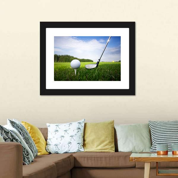 Golf Club And Ball Canvas Wall Art-3 Horizontal-Gallery Wrap-25&quot; x 16&quot;-Tiaracle