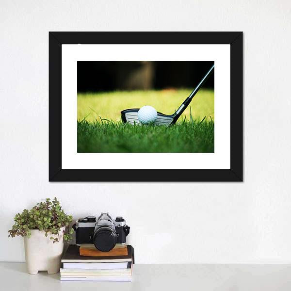 Golf Club &amp; Ball Canvas Wall Art-1 Piece-Framed Print-20&quot; x 16&quot;-Tiaracle