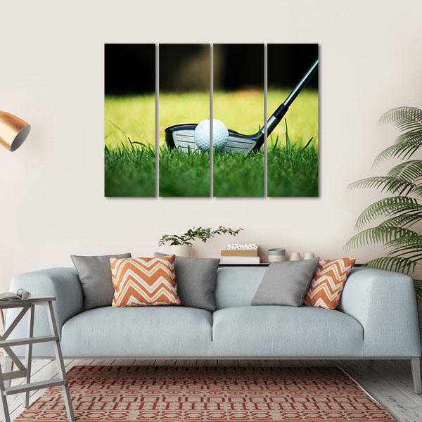 Golf Club &amp; Ball Canvas Wall Art-4 Horizontal-Gallery Wrap-34" x 24"-Tiaracle