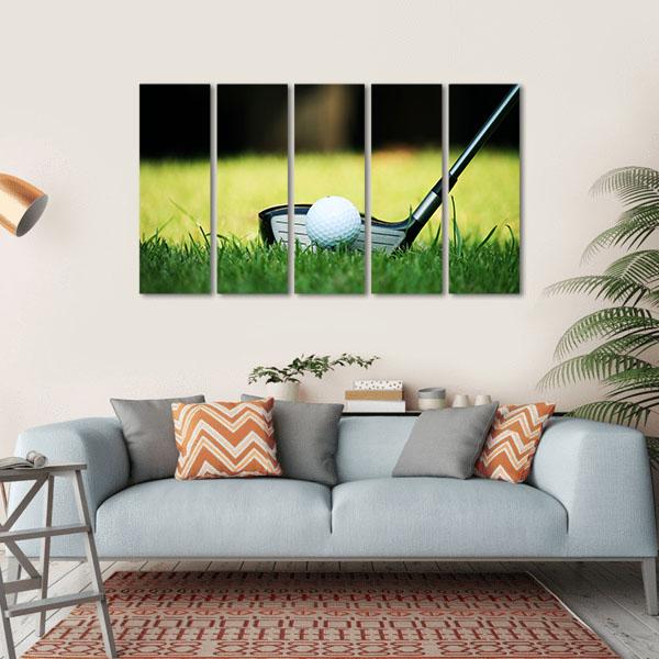 Golf Club & Ball Canvas Wall Art-5 Horizontal-Gallery Wrap-22" x 12"-Tiaracle