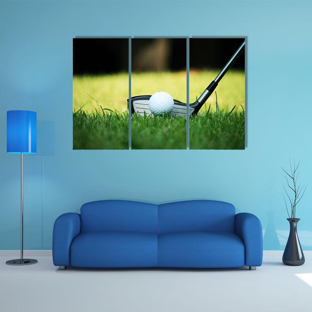 Golf Club &amp; Ball Canvas Wall Art-3 Horizontal-Gallery Wrap-37&quot; x 24&quot;-Tiaracle