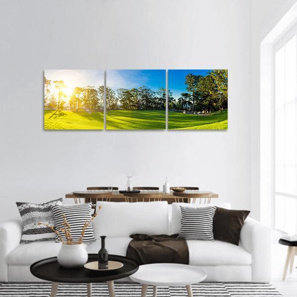 Golf Club In California Panoramic Canvas Wall Art-3 Piece-25" x 08"-Tiaracle