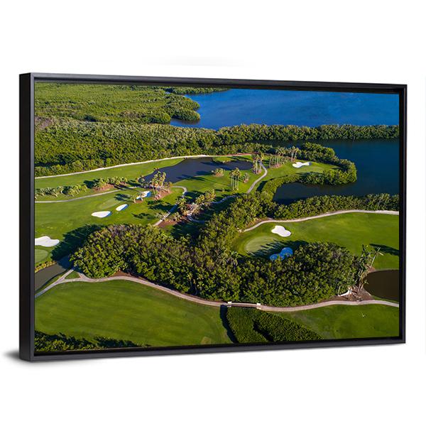 Golf Course Aerial View Canvas Wall Art-3 Horizontal-Gallery Wrap-25&quot; x 16&quot;-Tiaracle