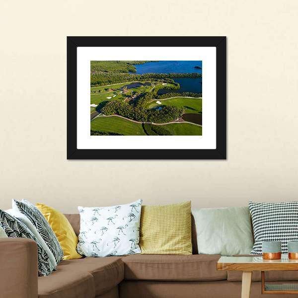 Golf Course Aerial View Canvas Wall Art-3 Horizontal-Gallery Wrap-25" x 16"-Tiaracle