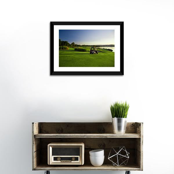 Golf Course & Buggies Panoramic Canvas Wall Art-1 Piece-36" x 12"-Tiaracle