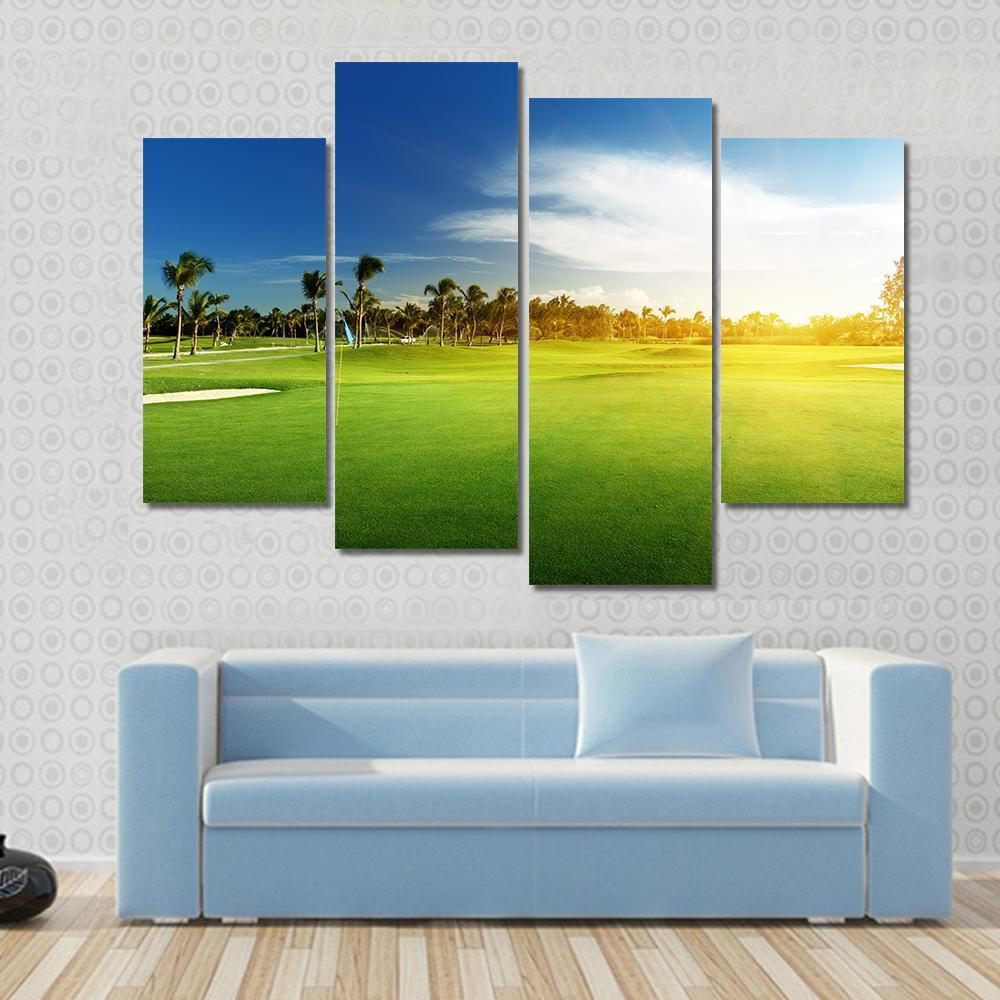 Golf Course Dominican Republic Canvas Wall Art-4 Pop-Gallery Wrap-50&quot; x 32&quot;-Tiaracle
