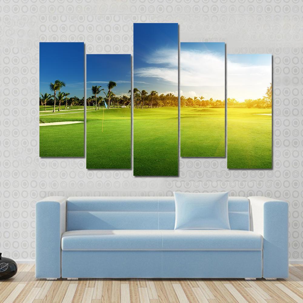 Golf Course Dominican Republic Canvas Wall Art-5 Pop-Gallery Wrap-47&quot; x 32&quot;-Tiaracle