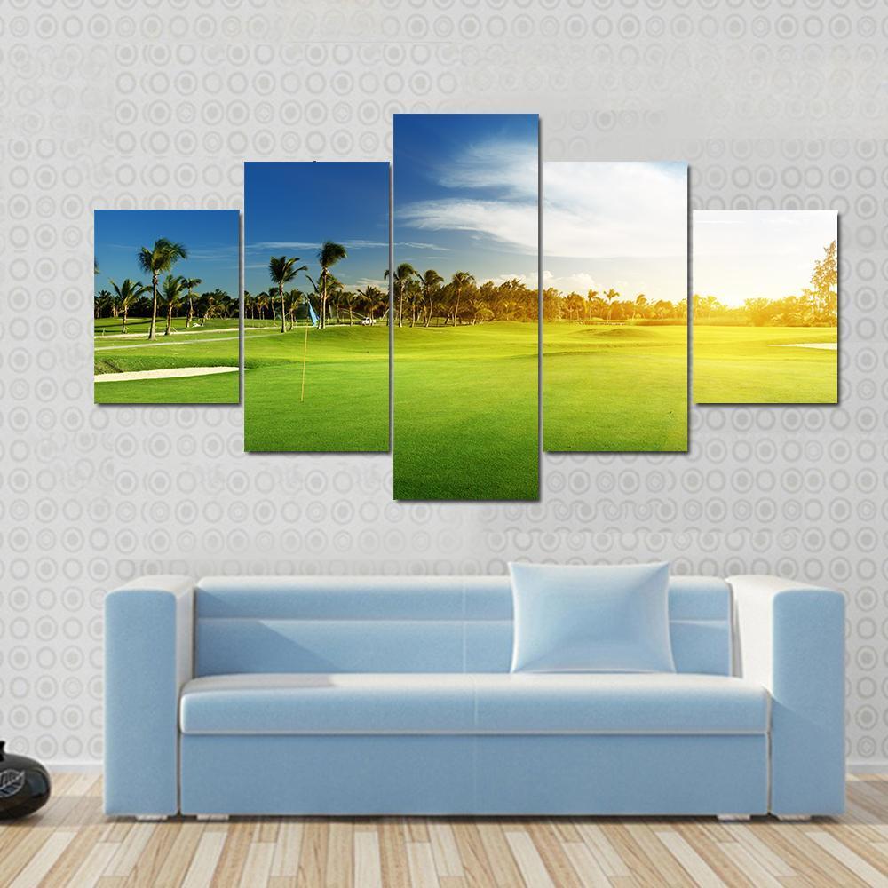 Golf Course Dominican Republic Canvas Wall Art-5 Star-Gallery Wrap-62&quot; x 32&quot;-Tiaracle