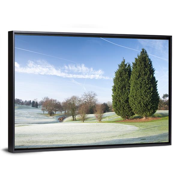 Golf Course Drapped In Winter Canvas Wall Art-3 Horizontal-Gallery Wrap-25&quot; x 16&quot;-Tiaracle