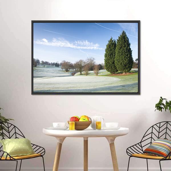 Golf Course Drapped In Winter Canvas Wall Art-3 Horizontal-Gallery Wrap-25&quot; x 16&quot;-Tiaracle