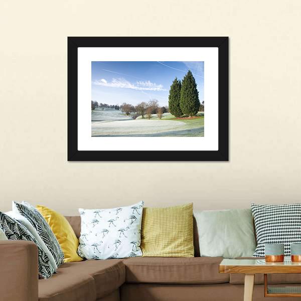 Golf Course Drapped In Winter Canvas Wall Art-3 Horizontal-Gallery Wrap-25&quot; x 16&quot;-Tiaracle