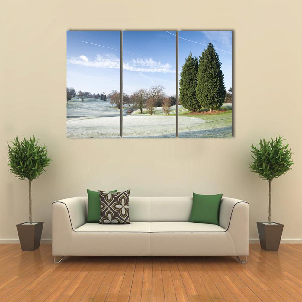 Golf Course Drapped In Winter Canvas Wall Art-3 Horizontal-Gallery Wrap-37&quot; x 24&quot;-Tiaracle