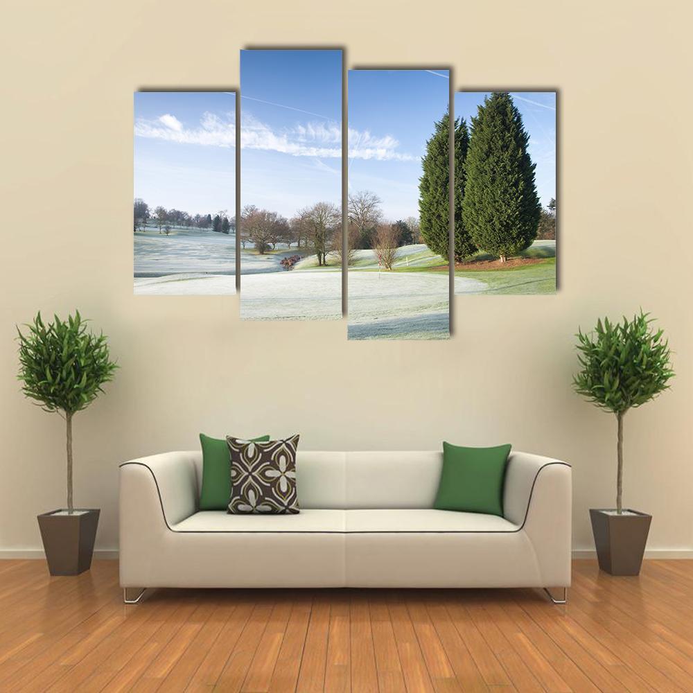 Golf Course Drapped In Winter Canvas Wall Art-4 Pop-Gallery Wrap-50&quot; x 32&quot;-Tiaracle