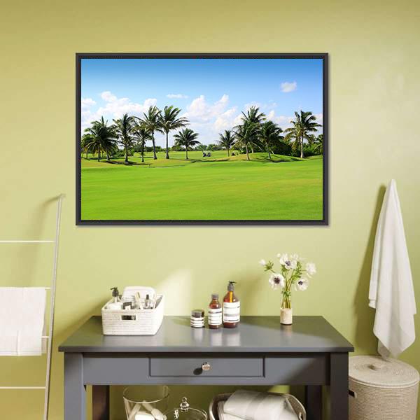 Golf Course In Mexico Canvas Wall Art-1 Piece-Floating Frame-24" x 16"-Tiaracle