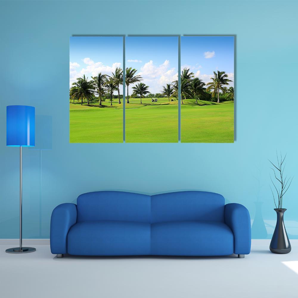 Golf Course In Mexico Canvas Wall Art-4 Pop-Gallery Wrap-50" x 32"-Tiaracle