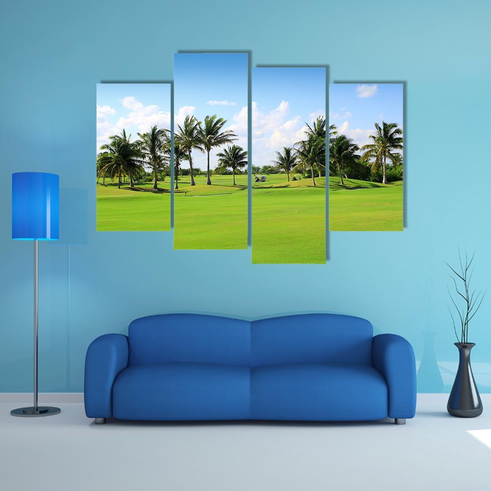 Golf Course In Mexico Canvas Wall Art-4 Pop-Gallery Wrap-50" x 32"-Tiaracle