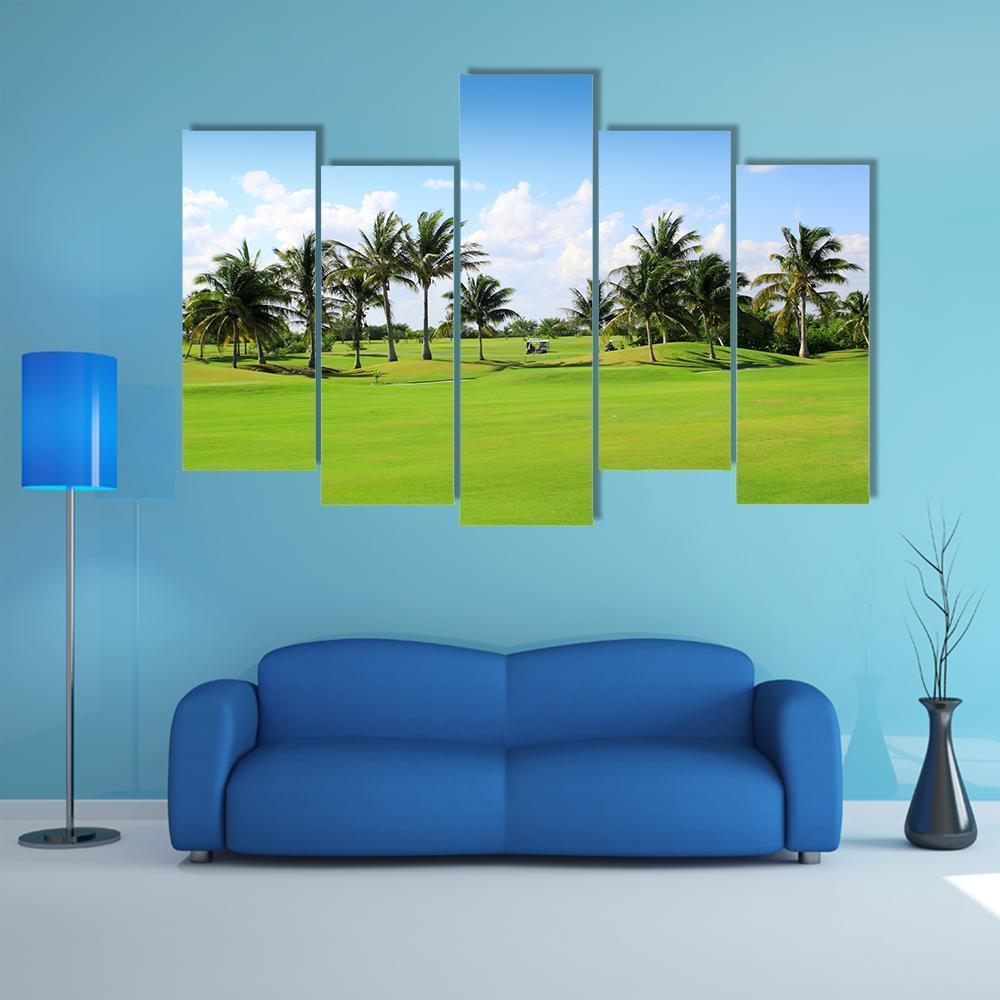 Golf Course In Mexico Canvas Wall Art-5 Pop-Gallery Wrap-47" x 32"-Tiaracle