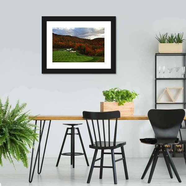 Golf Course In Mountains Canvas Wall Art-3 Horizontal-Gallery Wrap-25&quot; x 16&quot;-Tiaracle