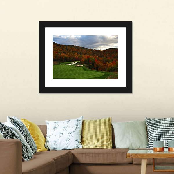 Golf Course In Mountains Canvas Wall Art-3 Horizontal-Gallery Wrap-25&quot; x 16&quot;-Tiaracle