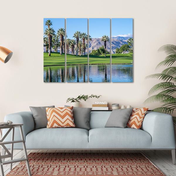 Golf Course In Palm Desert California Canvas Wall Art-4 Horizontal-Gallery Wrap-34" x 24"-Tiaracle