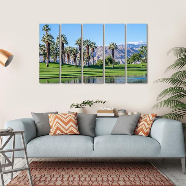 Golf Course In Palm Desert California Canvas Wall Art-5 Horizontal-Gallery Wrap-22" x 12"-Tiaracle