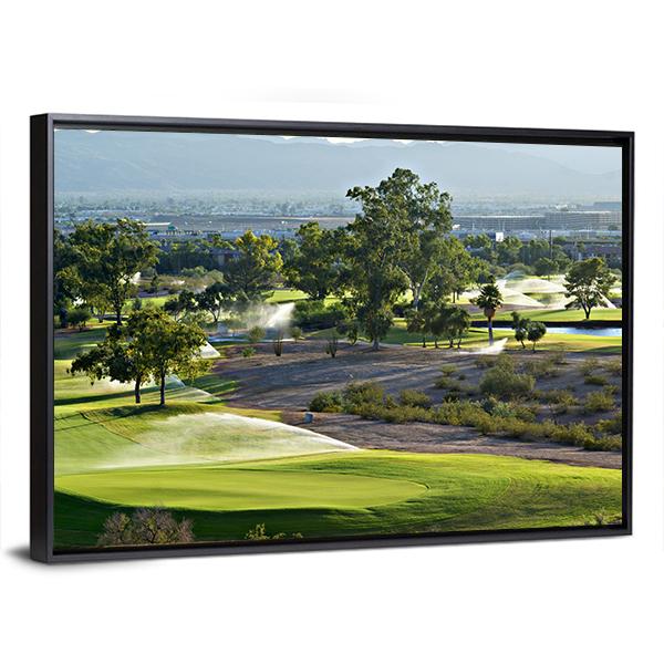 Golf Course In Phoenix Canvas Wall Art-3 Horizontal-Gallery Wrap-25&quot; x 16&quot;-Tiaracle