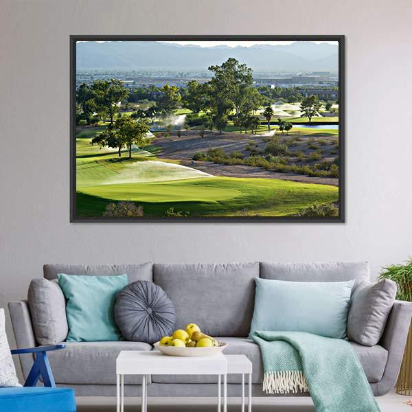Golf Course In Phoenix Canvas Wall Art-3 Horizontal-Gallery Wrap-25&quot; x 16&quot;-Tiaracle