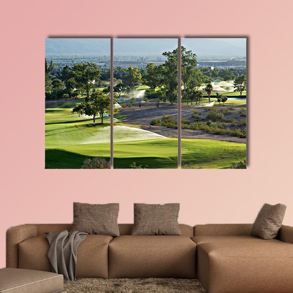 Golf Course In Phoenix Canvas Wall Art-5 Pop-Gallery Wrap-47" x 32"-Tiaracle