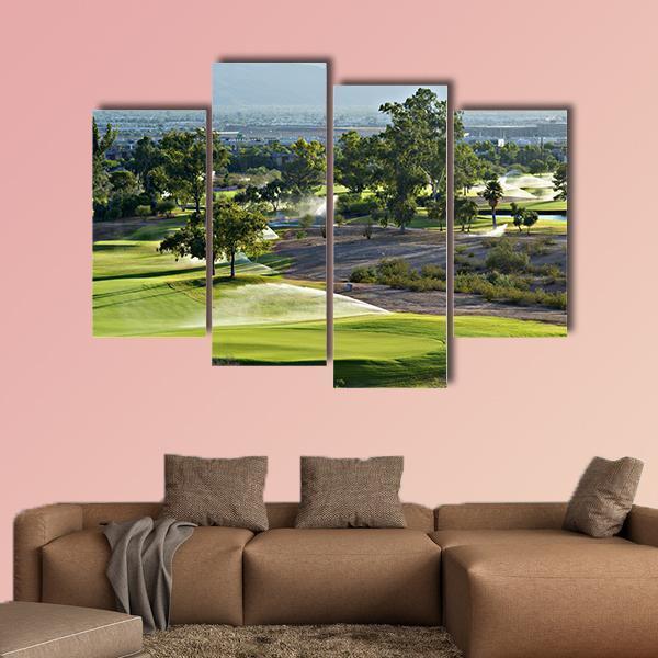 Golf Course In Phoenix Canvas Wall Art-4 Pop-Gallery Wrap-50&quot; x 32&quot;-Tiaracle