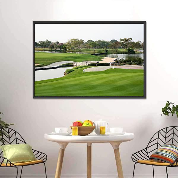 Golf Course Landscape Canvas Wall Art-3 Horizontal-Gallery Wrap-25" x 16"-Tiaracle