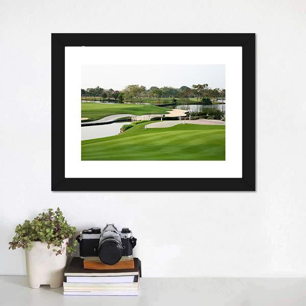 Golf Course Landscape Canvas Wall Art-1 Piece-Framed Print-20" x 16"-Tiaracle