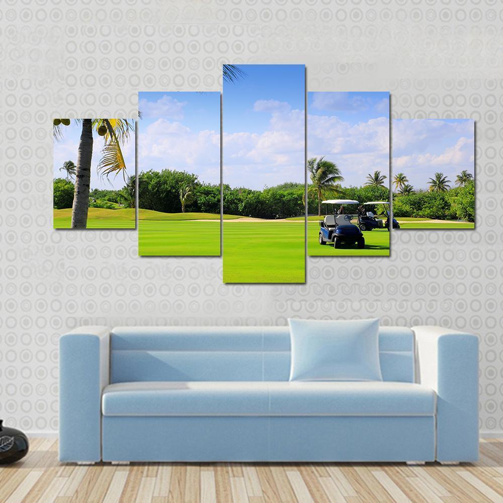 Golf Course Mexico Canvas Wall Art-5 Star-Gallery Wrap-62&quot; x 32&quot;-Tiaracle