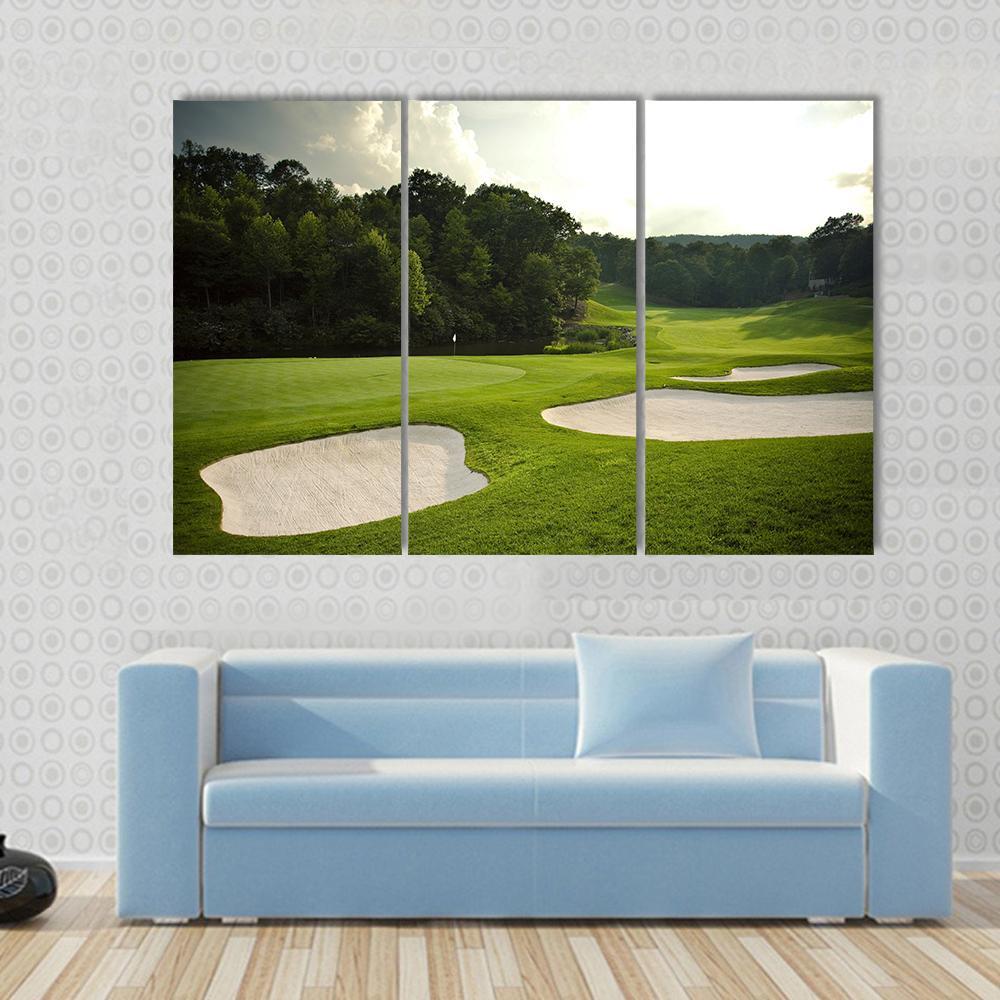 Golf Course Canvas Wall Art-3 Horizontal-Gallery Wrap-37&quot; x 24&quot;-Tiaracle
